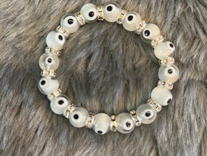 White Evil Eye Protection Bracelet