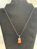 Tumbled Stone Carnelian Pendant Necklace