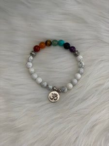 Chakra Howlite-OM 8mm Bracelet